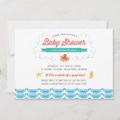 海の中のベビーシャワー招待状 招待状 (正面)