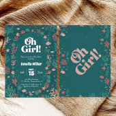 海の中のベビーシャワー招待状「Oh Girl!」 招待状