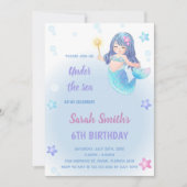 海の中のマジカルパーティー招待状(女の子向け) 招待状 (正面)