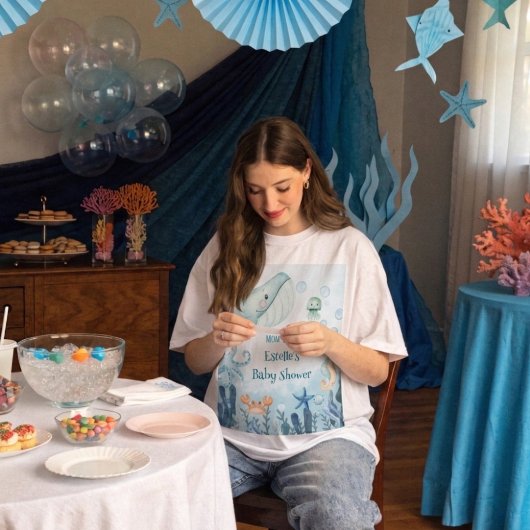 海の中のママになるベイビーシャワー Tシャツ