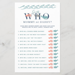 海の中のママ or パパ ゲーム ベイビー シャワー チラシ