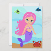 海の中のマーメイドの誕生日パーティー 招待状 (裏面)