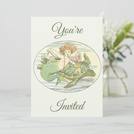 海の中のマーメイドパーティー 招待状 ヴィンテージ (スタンド正面)