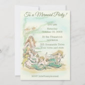 海の中のマーメイドパーティー 招待状 ヴィンテージ (裏面)