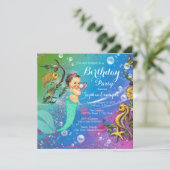海の中のマーメイド誕生日パーティー 招待状 (スタンド正面)