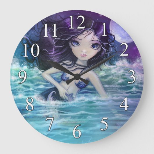 海の中のリトルマーメイド 壁掛け時計 ラージ壁時計 (正面)