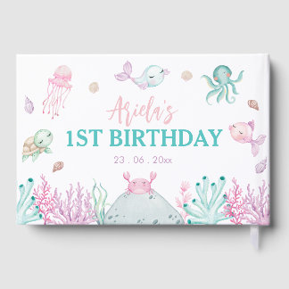 海の中のワンダーランド 海の生き物 1歳の誕生日 ゲストブック