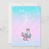 海の中の人魚の女の子の誕生日パーティー 招待状 (裏面)