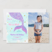 海の中の人魚の子供の写真招待状 招待状 (正面)