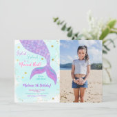 海の中の人魚の子供の写真招待状 招待状 (スタンド正面)