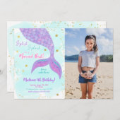 海の中の人魚の子供の写真招待状 招待状 (正面/裏面)