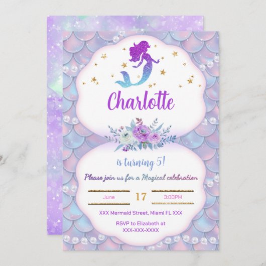 海の中の人魚の招待状 招待状 (正面/裏面)