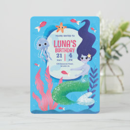 海の中の人魚の誕生日招待状, 人魚  招待状