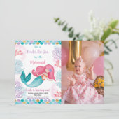 海の中の人魚の誕生日招待状 招待状 (スタンド正面)