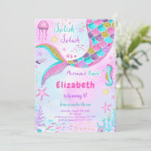 海の中の人魚の誕生日招待状 招待状 (スタンド正面)