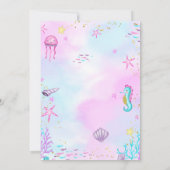 海の中の人魚の誕生日招待状 招待状 (裏面)