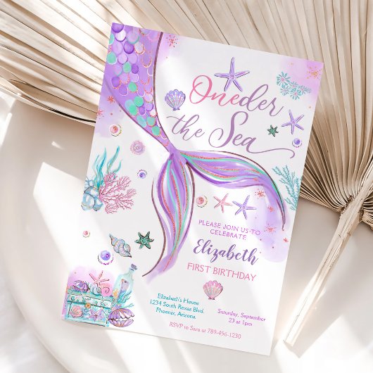 海の中の人魚の誕生日招待状 招待状