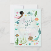 海の中の人魚の誕生日 女の子 かわいい サンキューカード (正面)