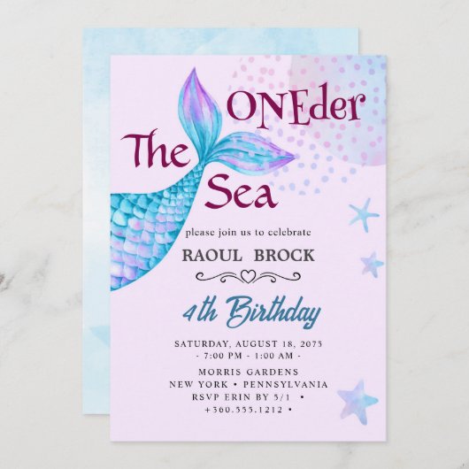 海の中の人魚 招待状 (正面/裏面)