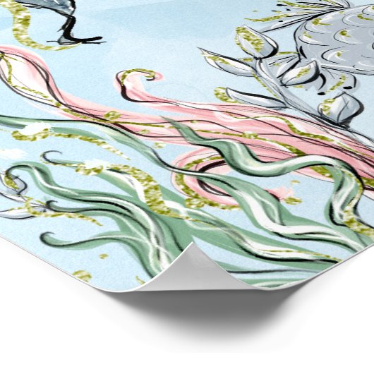 海の中の保育園ポスター ポスター (角)