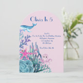 海の中の冒険の誕生日カード 招待状 (スタンド正面)