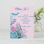 海の中の冒険の誕生日カード 招待状 (スタンド正面)