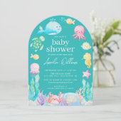 海の中の冒険ベイビーシャワー 招待状 (スタンド正面)