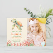 海の中の写真　オーシャン　誕生日 招待状 (スタンド正面)