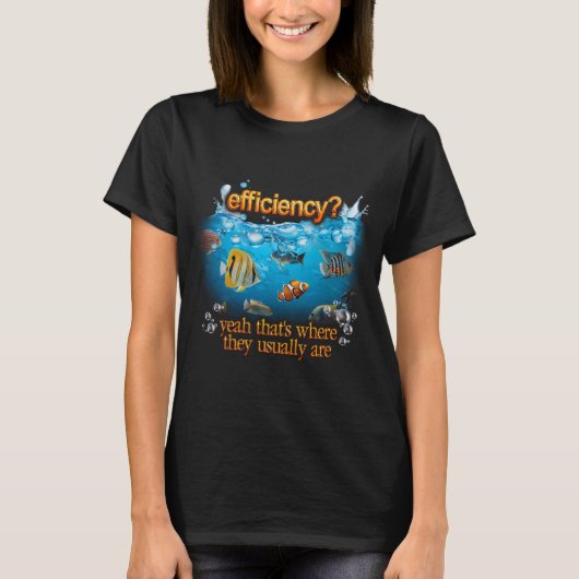 海の中の効率的な魚ダジャレ Tシャツ (正面)
