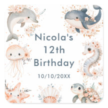 海の中の動物の誕生日パーティー