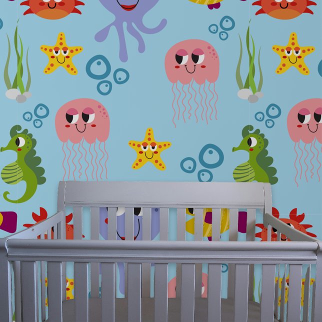 海の中の可愛いお洒落アニメの生き物 壁紙 (クリエイターアップロード済み)