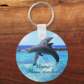 海の中の可愛いイルカ キーホルダー (正面)