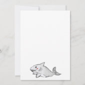 海の中の可愛いサメの泳ぐオーシャン誕生日パーティー 招待状 (裏面)