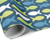海の中の可愛い魚航海の ラッピングペーパー (ロールコーナー)