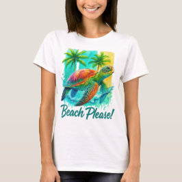 海の中の夏のカメ Tシャツ