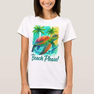 海の中の夏のカメ Tシャツ