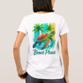 海の中の夏のカメ Tシャツ (裏面)