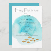 海の中の多くの魚ブレイクアップパーティの招待状 招待状 (正面/裏面)