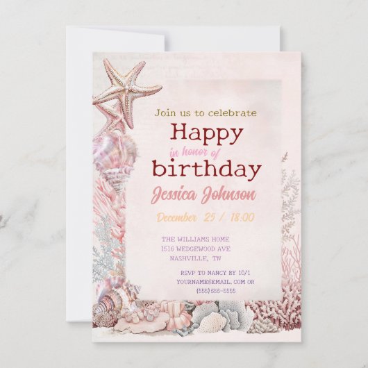 海の中の夢 招待状 (正面)