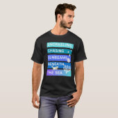 海の中の太陽光線を追いかけるシュノーケリング Tシャツ (正面フル)