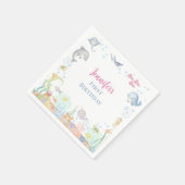 海の中の女の子の水彩画 1歳の誕生日 スタンダードカクテルナプキン (角)