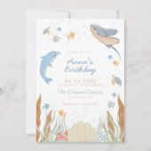 海の中の子供の誕生日パーティー 招待状 (正面)