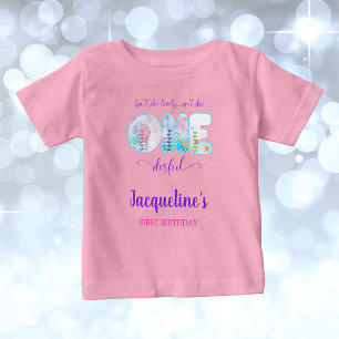 海の中の少女たち 1歳の誕生日パーティー ピンク ベビーTシャツ