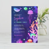 海の中の少女の誕生日パーティー 招待状 (スタンド正面)