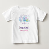 海の中の少女の1歳の誕生日パーティー ベビーTシャツ (正面)