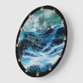 『海の中の嵐』 ラージ壁時計 (傾斜)
