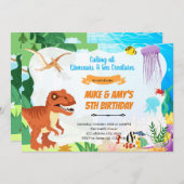 海の中の恐竜合同パーティー 招待状 (正面/裏面)