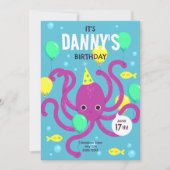 海の中の招待状 オクトパス誕生日 招待状 (正面)