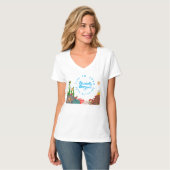 海の中の植物と魚とサンゴの誕生日デザイン Tシャツ (正面フル)