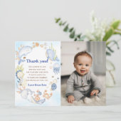 海の中の海の生き物の誕生日感謝カード 招待状 (スタンド正面)